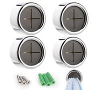 GeeRic 4pz Porta Asciugamani Autoadesivo, Mini Porta Strofinacci Appendi Asciugamano Lenzuolo da Bagno Ganci Adesivi Rotondi per Cucina, Bagno, Giardino Senza Foratura