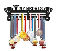 GeeRic Espositore per Medaglie, Porta Medaglie da Parete Non Chiodi Medaglie Supporto Appeso Personalizzato per Maratona Ginnastica,Atleta,Corsa,Calcio,Studente,Bambino,Impiegato 30CM My Medals