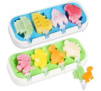 GeeRic Mini Stampo per Ghiaccioli 2pz Stampi Gelato Piccolo con 12 Bastoncini Silicone Forme Cartoni Animati Bambino Riutilizzabile DIY Stampo per Gelatina Formaggio Cioccolato