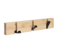 GeeRic Portachiavi da Parete, 3 Ganci Retrattili Portachiavi Autoadesivi con 2 Chiodi 2 Metodi di Installare Semplice Moderno Bambù Portachiave da Ingresso/Muro per Soggiorno,Cucina,Corridoio,Ufficio