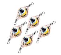 GEERYZHE Esche da Pesca a LED da 5 Pezzi con Doppi Anelli Rotanti - Cucchiai Illuminati e Lampeggiatore Subacqueo per la Traina Notturna, Assortimento di Esche Luminose (Set da 5 Pezzi Doppia Luce