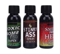 GEERYZHE Kit Definitivo per Scherzi Spray Scoregge 3 Pezzi e 30 Ml, Bomba Puzzolente Extra Forte per Regali Esilaranti, Spray Non Tossico e Sicuro per Feste, Ufficio, Halloween, Pesce