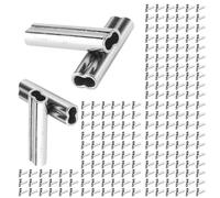 GEERYZHE Kit Manicotti a Doppia Crimpatura in Rame da 200 Pezzi - Maniche Ad a Crimpare Resistenti e Resistenti Alle Crepe per Funi Metalliche, Puntali per Cavi, Connettori per Tubi di Lenza,