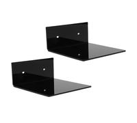 GEERYZHE Mensole Sospese in Acrilico 2 Pezzi Mini Scaffale Portaoggetti a Parete con Espositore Adesivo per Piante per Oggetti da Collezione Decorazioni per la Camera da Letto Soluzioni per la (BLACK)