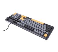GEERYZHE Tastiera da Gioco Cablata con Manopola Tastiera Ergonomica a Membrana Retroilluminata per Giochi di Digitazione di Lavoro, Compatta Meccanica a 87 Tasti con Illuminazione RGB e Controllo