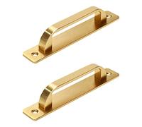 Geesatis 2 pezzi tiranti da garage, maniglie scorrevoli per porta di fienile, maniglie per cancelli, mobili decorativi con viti di montaggio, oro opaco, 128 mm