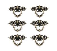 Geesatis Confezione da 6 pomelli vintage per armadietti, 6,3 cm, pomelli classici per cassettiera con viti, hardware resistente per il restauro di mobili (6,3 x 4,3 cm)