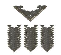 Geesatis Corner Hardware 5,6 x 4,1 cm in ferro decorativo angolo staffa protettore per box tavolo scrivania sgabello con viti di montaggio, bronzo, confezione da 30