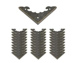 Geesatis Corner Hardware 5,6 x 4,1 cm in ferro decorativo angolo staffa protettore per box tavolo scrivania sgabello con viti di montaggio, bronzo, confezione da 30