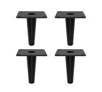 Geesatis Gambe da tavolo da 10,2 cm, gambe affusolate alte e affusolate in metallo nero opaco per divano, armadio, tavolo da bar, 4 pezzi