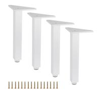 Geesatis Gambe per cassettiera, 20,3 cm, in metallo, moderne, per divano, armadio, confezione da 4, cromato lucido