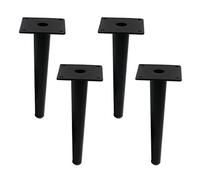 Geesatis Gambe tonde affusolate per mobili resistenti, armadietti, tavoli, sedie in metallo, con viti di montaggio, altezza 20 cm, colore nero