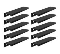 Geesatis Maniglie moderne con bordo nero, 15,2 cm, in lega di alluminio, maniglie nascoste per cassetti per un look perfetto su mobili da cucina, cassettiere e altro ancora, set da 10