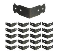 Geesatis - Set di 20 staffe decorative ad angolo retto, 4,1 x 1,8 cm, con viti di montaggio, ferro, bronzo