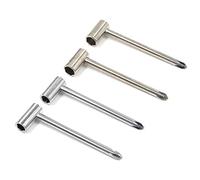 Geesatis - Set di 4 chiavi per chitarra, per chitarra, accessori per chitarra musicale, colore: argento (2 pezzi diametro esagonale 7 mm + 2 pezzi diametro esagonale 8 mm)