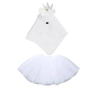 Geese Wedding Outfits, Animal Dress Veil, 7.87x7.87x0.39 Inches White Bridal Costume Set, Adorable Skirt Accessories for Outdoor Party, Holiday, Porch Decor, Garden Display, Festive Use