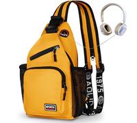 Geestock Borsa a tracolla per Uomo e Donne, Zaino Monospalla Convertibile con Tracolla Regolabile, Zaino Casual Impermeabile per escursioni, ciclismo, viaggi (Giallo)