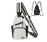 Geestock Borsa a tracolla per Uomo e Donne, Zaino Monospalla Convertibile con Tracolla Regolabile, Zaino Casual Impermeabile per escursioni, ciclismo, viaggi (Bianco)