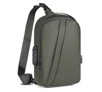 Geestock Zaino Monospalla Uomo con Lucchetto con Password, Borsa a Tracolla Impermeabile, Borsello Piccolo a Tracolla per Viaggio, Lavoro e Affari (Verde)