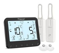 Geevon Termometro da frigorifero con 2 sensori, termometro digitale per congelatore con registrazione max/min, allarme digitale del termometro, per interni e frigorifero