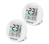 Geevon Termometro digitale mini per frigorifero, IP65, impermeabile, per frigorifero, congelatore, termostato interno con schermo LCD, supporto posteriore magnetico, registrazione max min, con