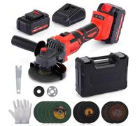 Geevorks 21V Smerigliatrice a Batteria, Smerigliatrice Angolare 125mm, | Motore brushless con batterie 2*4000mAh per Tagliare e Lucidare Piastrelle di Ceramica,Legno, Pietra e Acciaio