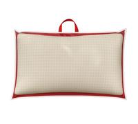 Gef Aura - 2 Pezzi Custodia Porta Cuscino 81x51 cm, Con Zip e Manico in TNT, Fronte PVC Trasparente, Busta Salvaspazio per Cuscini, Trapunte, Coperte o Biancheria, Colore Rosso con Bordo Bianco