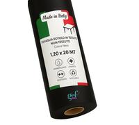 Gef Aura Tovaglia in TNT a Rotolo 1,2×20 m - Rotolo TNT Multiuso Linea ÉLITE, Spunbond 50 g/m², idrorepellente e resistente - Made in Italy (1, Nero)