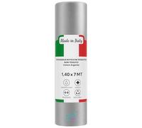 Gef Aura - Tovaglia Rotolo in TNT 1,4×7 m - Idrorepellente, Traspirante, Resistente - Made in Italy, Certificata OEKO-TEX® Classe I - Ideale per feste, catering ed eventi (1, Argento)