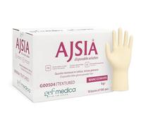 GEF Medica - 1000 Guanti in Lattice Premium Textured DPI Cat. III e Dispositivo Medico Classe I, EN ISO 374-5 VIRUS, Senza Polvere Clorinati AQL 1.5, Alta Sensibilità e Presa, Bianco, Taglia M