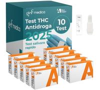 GEF Medica - 10x Test Antidroga Salivare Rapido - Screening di Sostanze THC in 5 Minuti - Autotest Monouso, Non Invasivo e Preciso - Kit Completo