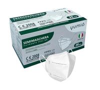 gef + medica® 25 Mascherine FFP2 Bianche Made in Italy, Singolarmente Imbustate, Certificate CE, Alta Protezione, 5 Strati Filtranti, Confortevoli ed Ergonomiche, Elastici Morbidi, Qualità Italiana