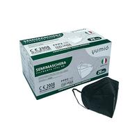 gef + medica® 25 Mascherine FFP2 Nere Made in Italy, Singolarmente Imbustate, Certificate CE, Alta Protezione, 5 Strati Filtranti, Confortevoli ed Ergonomiche, Elastici Morbidi, Qualità Italiana