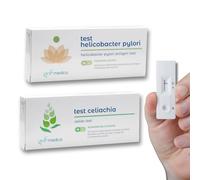 Gef Medica - 2x Test Rapido Rileva Helicobacter Pylori e Intolleranza al Glutine - Diagnostica Domestica per Salute Gastrointestinale