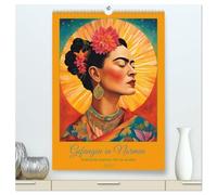 Gefangen in Normen. Frida Kahlo inspiriert. Flor de mi alma (hochwertiger Premium Wandkalender 2026 DIN A2 hoch), Kunstdruck in Hochglanz: Frida inspiriert - Stärke jenseits der Norm