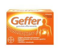 Geffer Granulato Effervescente, per Iperacidità, Dolore e Bruciore di stomaco, favorisce la Digestione, contrasta Nausea, Gonfiore e Meteorismo, Gusto Arancia, 24 Bustine