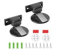 GEFIRE 2 Pezzi Fermaporta Pavimento Fermaporta Magnetico, Nessun Pugno Fermaporta in Metallo Fermaporta Invisibile Forte Fermaporta Magnetico, Viene Fornito con Adesivo e Viti (Nero)