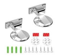 GEFIRE 2 Pezzi Fermaporta Pavimento Magnetico, Nessun Pugno, in Metallo, Invisibile, Forte, Viene Fornito con Adesivo e Viti (Argento)