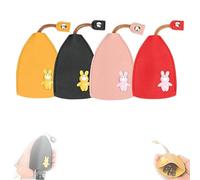 GEFIRE 4 Pezzi Portachiavi Pelle, Key Case, Pull Out Key Case, Portafogli per Chiavi in Pelle Pu Cartone Animato, Borsa Protezione Portachiavi di Grande Capienza (Modello Coniglio 4 Colori)