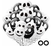 GEFIRE 50 Palloncini Teschio Halloween 3 Espressioni Bianco Nero | 3 Espressioni Teschio Occhi Vuoti E Sorriso Beffardo Sguardo Minaccioso Bianco E Nero Chic Gonfiabile Elio, Riutilizzabili