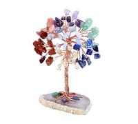 GEFIRE Albero della vita, 9 - 10 cm, cristalli curativi, pietre di cristallo naturale, per chakra Reiki, regalo per casa, ufficio, decorazione da tavolo (sette colori)
