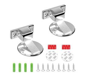 GEFIRE Fermaporta Pavimento 2 Pezzi Fermaporta Magnetico Nessun Pugno Fermaporta in Metallo Fermaporta Invisibile Forte Fermaporta Magnetico Viene Fornito con Adesivo e Viti (Argento)
