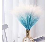 GEFIRE Pampas Verde Artificiale 30 Pezzi Pampas Decorative Alte 55 cm Finti Soffici e Soffici Erba di Pampa Decorativa per Matrimonio Soggiorno Boho Arredamento Casa (Pendenza Blu)