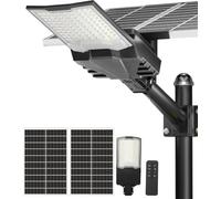 Gefolly Lampione Solare LED Esterno, Led Lampioni da esterni con Telecomando, 6500K Luz de Seguridad Jardín, IP67 Impermeabili Lampioni per Cortile, Giardino (SL-9000W)