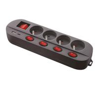 Gefom Multipresa - 4 prese 16A+T - 5 interruttori - Caricatore USB C e A - Multiple Ricarica Rapida - Cavo 1,5 metri