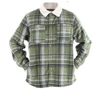 Gefomuofe Camicia termica da uomo, foderata, in flanella, calda, interna in pile, per le mezze stagioni, per il tempo libero, da lavoro, verde, M
