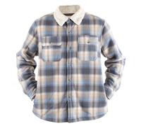 Gefomuofe Camicia termica da uomo, foderata, in flanella, calda, interna in pile, per le mezze stagioni, per il tempo libero, da lavoro, grigio chiaro, XXL