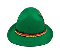 Gefomuofe Cappello per Costume Tradizionale Bavarese da Uomo, Oktoberfest con, in Feltro di Lana, Accessorio per Carnevale, Accessorio per Costume, Verde, Taglia Unica