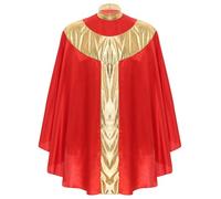 Gefomuofe Costume da papa da uomo, costume medievale da sacerdote, mantello cardinale, costume da vescovo, per adulti, travestimento per Halloween, cosplay