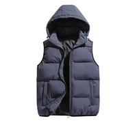 Gefomuofe Gilet trapuntato da uomo per attività all'aria aperta, gilet invernale, da uomo, leggero, con tasche, casual, in pile, alla moda, per uomini e corsa, grigio., XXXXL